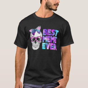 T-shirt Meilleur mème jamais Skull Bow rose Cravate Galaxy