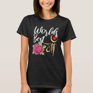 T-shirt Meilleur Monde Maa Hindi Fête des mères Roses