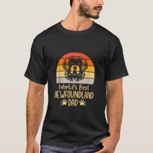 T-shirt Meilleur monde Terre-Neuve Papa Terre-Neuve Char à