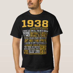 T-shirt Meilleur né en 1938 Faits pour les hommes, les fem