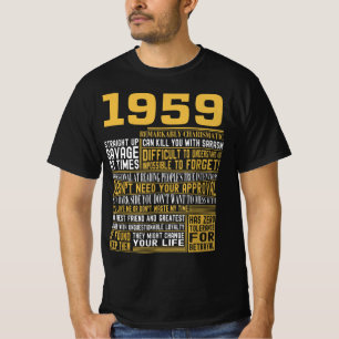 T-shirt Meilleur né en 1959 Faits pour les hommes, les fem