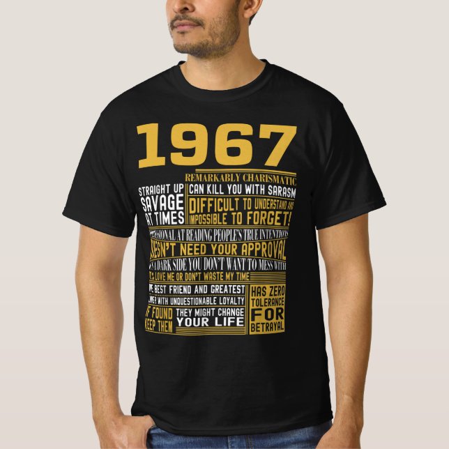 T-shirt Meilleur né en 1967 Faits pour les hommes, les fem (Devant)