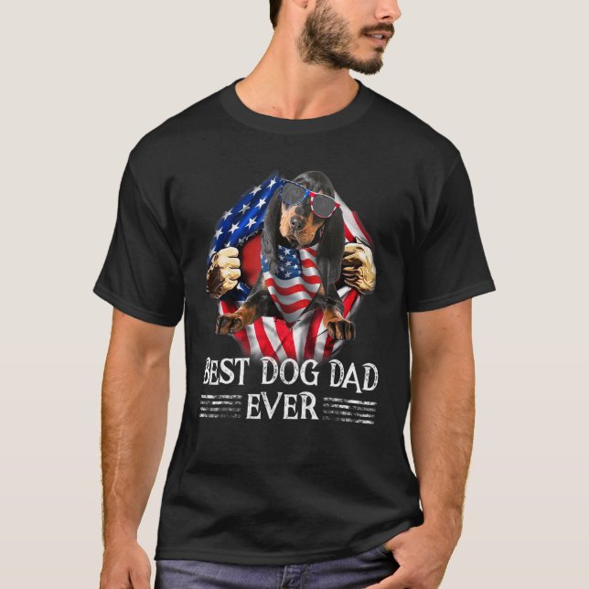 T-shirt Meilleur Noir Et Tan Coonhle Papa Jamais Américain (Devant)