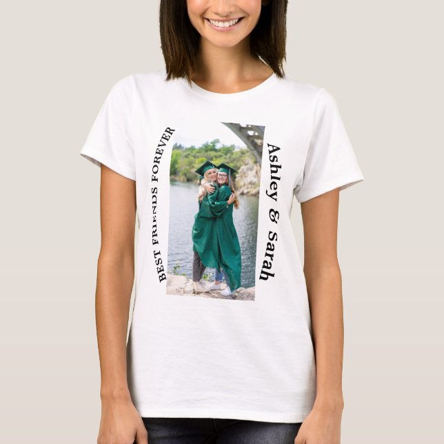 T-shirt Meilleur nom et photo personnalisée pour les amis (Devant)