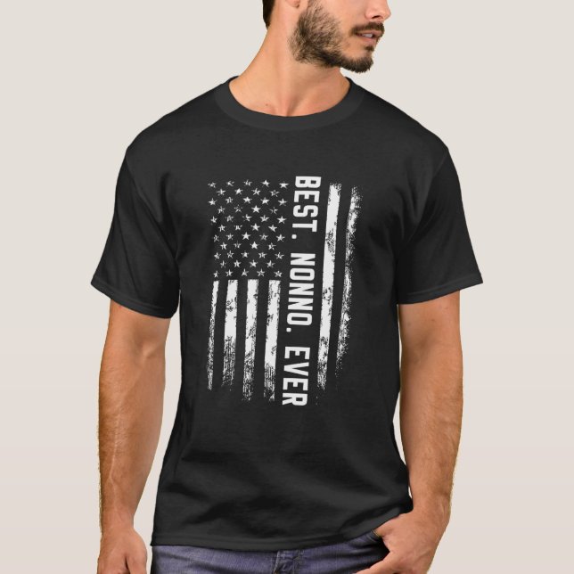 T-shirt Meilleur Nonno Jamais Amérique Drapeau Cadeau Pour (Devant)