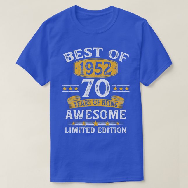 T-shirt Meilleur of 1952 70 Years Old Toxits 70th Birthday (Design devant)