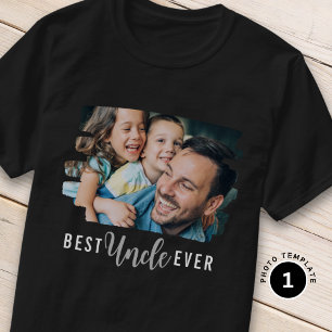 T-shirt Meilleur Oncle Ever Niece Nephew Texte Photo Perso