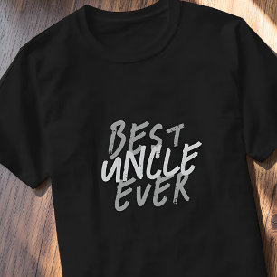 T-shirt Meilleur Oncle Moderne Blanc et Gris Grunge