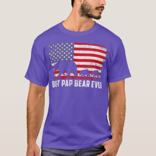 T-shirt Meilleur ours Pap jamais USA American Flag Fête de