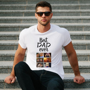 T-shirt Meilleur papa 6 Photo Collage Famille Photo