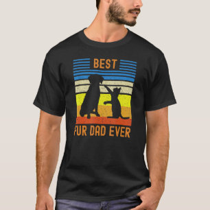 T-shirt Meilleur Papa à Fourrure Jaune Chocolat Labrador D
