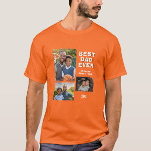 T-shirt Meilleur Papa Actuel 3 Collage de Photos Fête des