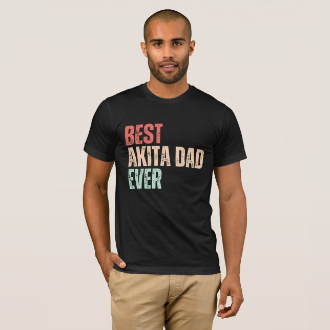 T-shirt Meilleur Papa Akita jamais Fynny (Devant entier)