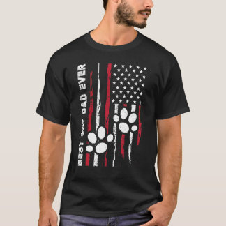 T-shirt Meilleur Papa Avec Des Cadeaux Drapeau Américain P