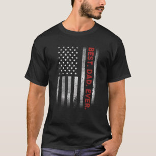 T-shirt Meilleur Papa Avec Le Drapeau Américain Pour La Fê