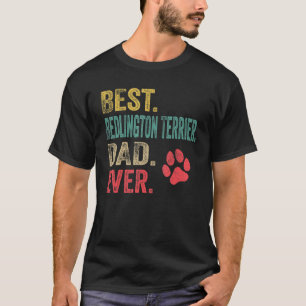 T-shirt Meilleur papa Bedlington Terrier pour homme, super