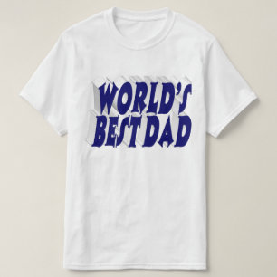 T-shirt Meilleur papa bleu foncé 3d texte