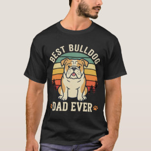 T-shirt Meilleur papa bouledogue de tous les temps vecteur