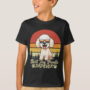 T-shirt Meilleur papa caniche jouet blanc vintage pour la