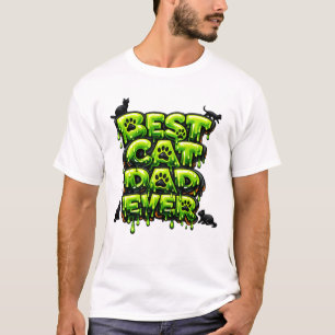 T-shirt Meilleur Papa Chat Bold Design Slime Chat 3D