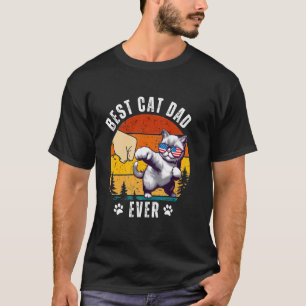 T-shirt Meilleur Papa Chat Drôle Paw Fist Bump Papa USA Dr