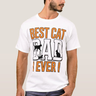 T-shirt Meilleur Papa Chat du Monde Design de Chemise Vint