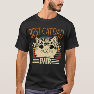 T-shirt Meilleur papa chat du monde drôle vintage amateur