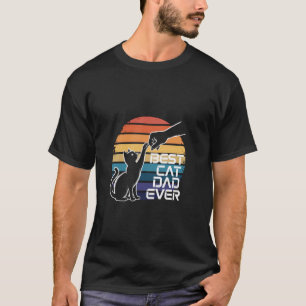 T-shirt Meilleur Papa Chat du Monde Poing Contre Chat Rétr