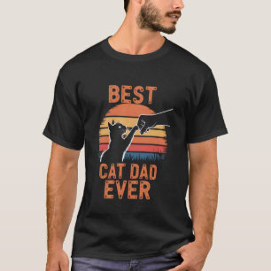 T-shirt Meilleur Papa Chat du Monde Poing en Relief Rétro