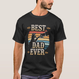T-shirt Meilleur Papa Chat du Monde Poing en Relief Rétro