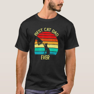 T-shirt Meilleur Papa Chat Retro Vintage Paw Coup de Poing