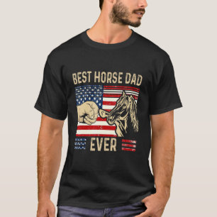T-shirt Meilleur papa cheval de tous les temps Drapeau amé