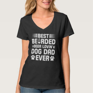 T-shirt Meilleur papa chien à barbe aimant la bière