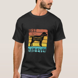T-shirt Meilleur papa chien Labrador Retriever drôle rétro