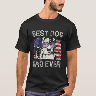 T-shirt Meilleur Papa Chien Pitbull Drapeau Américain 4 Ju