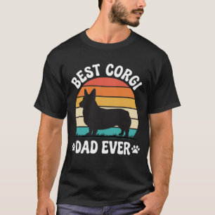 T-shirt Meilleur Papa Corgi Rétro Chien