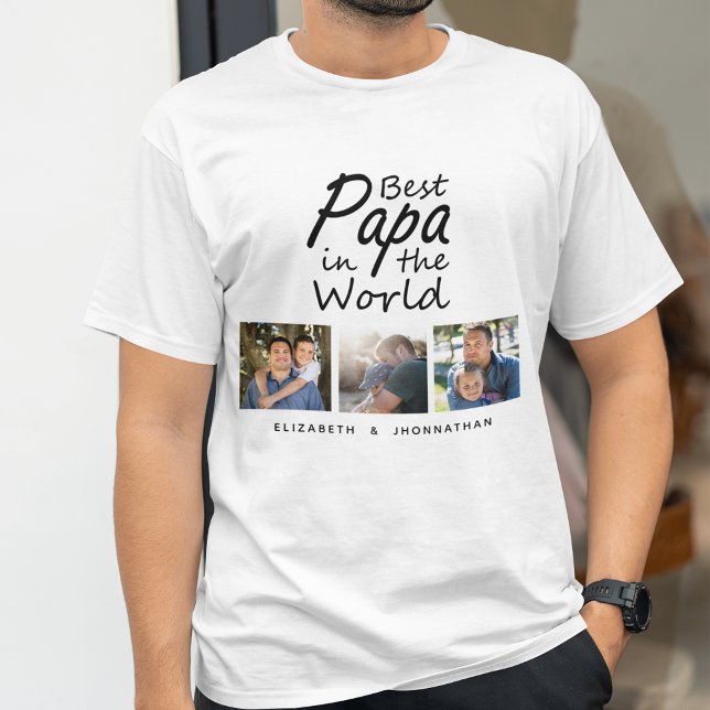 T-shirt Meilleur Papa dans le monde moderne Père Photo Col (Créateur téléchargé)