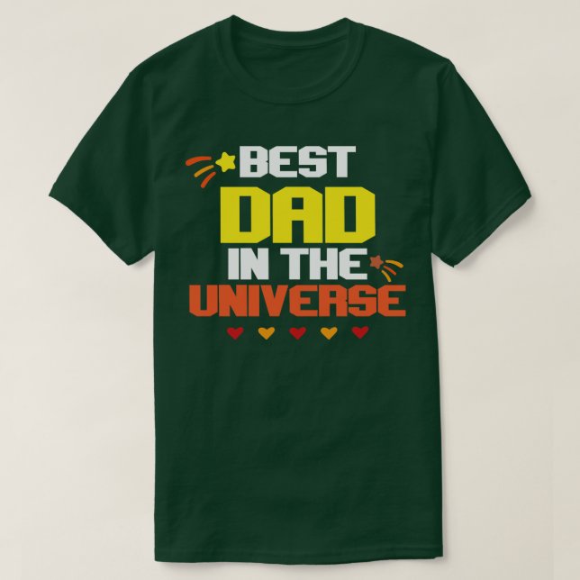 T-shirt Meilleur papa dans l'univers (Design devant)