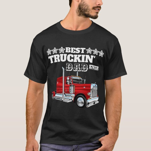 T-shirt Meilleur papa de camion (Devant)