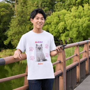 T-shirt Meilleur Papa de Chat au Monde Photo Élégante Simp