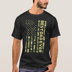 T-shirt Meilleur Papa de Chat Ca Camouflage Drapeau Améric