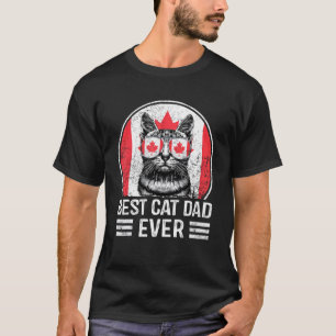 T-shirt Meilleur Papa de Chat Ever Maple Leaf Fête du Cana