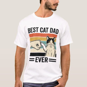 T-shirt Meilleur Papa de Chat Retro Chat Poing Bump T-Shir