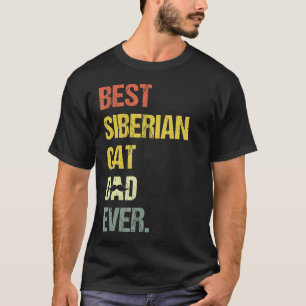 T-shirt Meilleur Papa de Chat Sibérien pour Hommes Chat