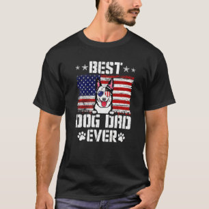 T-shirt Meilleur Papa de Chien Australien de Bétail Drapea