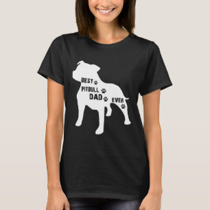 T-shirt Meilleur papa de Pitbull Chien Drapeau Américain C