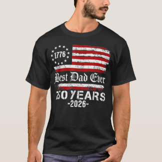 T-shirt Meilleur Papa de Tous les Temps 250 Ans Américain