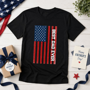 T-shirt Meilleur Papa de Tous les Temps Drapeau Américain
