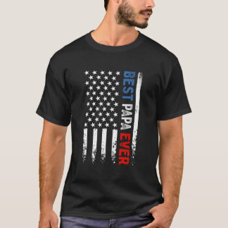 T-shirt Meilleur Papa de tous les temps Drapeau Américain