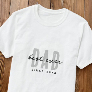 T-shirt Meilleur Papa depuis 20XX Moderne Simple Preppy